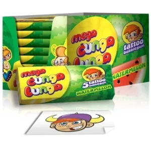 MEGA CUNGA LUNGA’ 5 TATTOO BUBBLE GUM WATERMELON 15g 6X360g