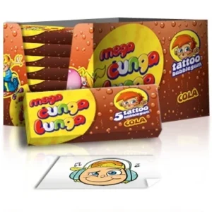 MEGA CUNGA LUNGA’ 5 TATTOO BUBBLE GUM COLA 15g 6X360g