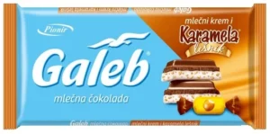 PIONIR’ GALEB MILK CHOCOLATE FILLED WITH MILK CREAM, HAZELNUT AND CARAMEL 100g