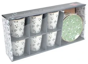 METALAC’ PORCELAN SET ZA KAFU 150ml 61 (FLOWERS) JH-COF6-GREEN
