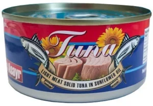 CANNED LIGHT TUNA SOLID IN SUNFLOWER OIL 185g
