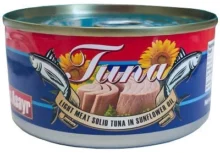 CANNED LIGHT TUNA SOLID IN SUNFLOWER OIL 185g