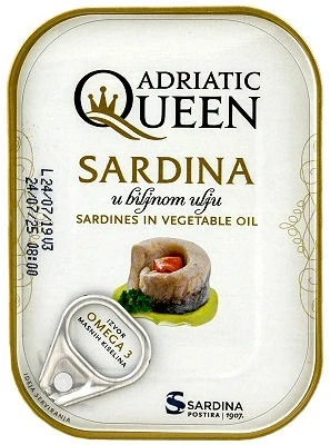 ADRIATIC QUEEN’ SARDINES IN VEGETABLE OIL 105g