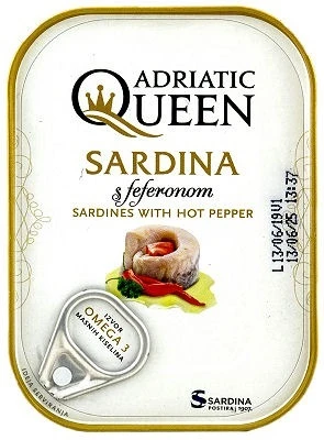 ADRIATIC QUEEN’ SARDINES IN VEGETABLE OIL WITH HOT PEPPER 105g