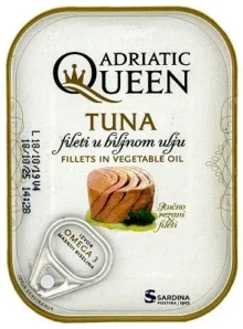 ADRIATIC QUEEN’ TUNA FILLETS IN VEGETABLE OIL 105g
