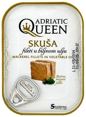 ADRIATIC QUEEN’ MACKEREL FILLETS IN VEGETABLE OIL 105g