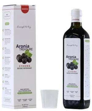 ARMEDINA' ARONIA TREASURE 100% NATURAL ARONIA BERRY CONCENTRATE JUICE 750ml / 25.36 fl oz (NUTRITIONAL SUPPLEMENT DRINK)