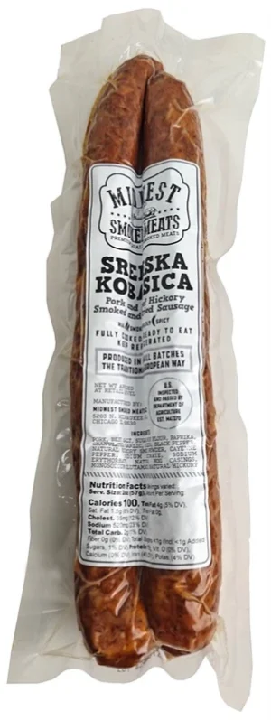 MIDWEST MEATS’ SREMSKA KOBASICA MILD (HICKORY SMOKED PORK AND BEEF SAUSAGE MILD)