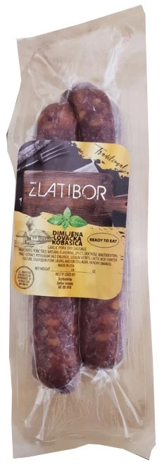 ZLATIBORAC' HICKORY SMOKED HUNTER SAUSAGE 'DIMLJENA LOVACKA KOBASICA'