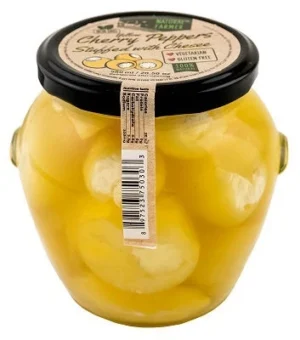 NATURAL FARMER' CHERRY PEPPERS YELLOW W/ CHESSE 580ml