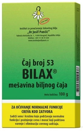 DR JOSIF PANCIC’ BILAX MIX HERBAL BLEND TEA NO53 (ZA UCAVANJE NORAMLNE FUNKCIJE CREVA KOD ZATVORA) 100g
